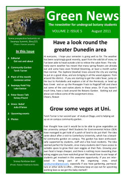 Green News - University of Otago