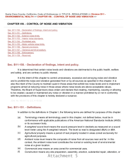 Noise!Ordinance - the County of Santa Clara
