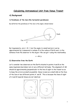 Calculating Astronomical Unit from Venus Transit