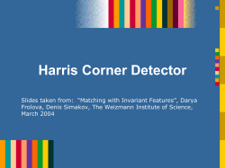 Harris Corner Detector - Multimedia Computing and Computer