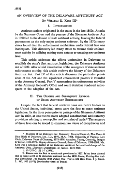 Antitrust actions originated in the states in the late 1800s. Attacks by