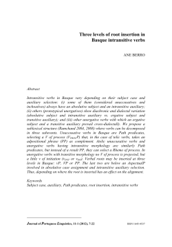 Three levels of root insertion in Basque intransitive verbs