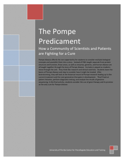 The Pompe Predicament - Center for Precollegiate Education and