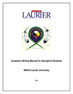 Academic Writing Manual for Aboriginal Students