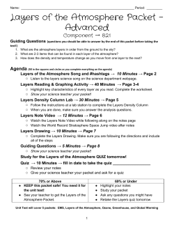 Layers of the Atmosphere Packet