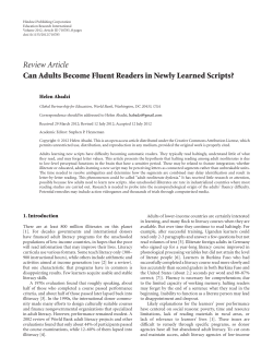 Review Article Can Adults Become Fluent Readers in
