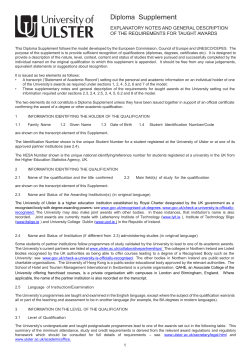 Diploma Supplement - Ulster University