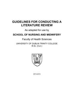 Guidelines for Conducting a Literature Review 2013/4