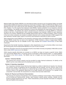 MSDS Information - Ehs.iastate.edu