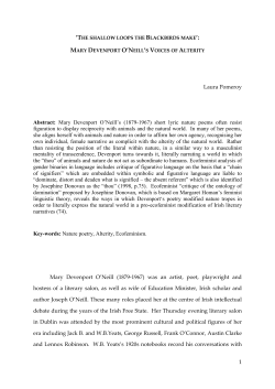 Mary Devenport O`Neill`s (1879-1967) short lyric nature poems often