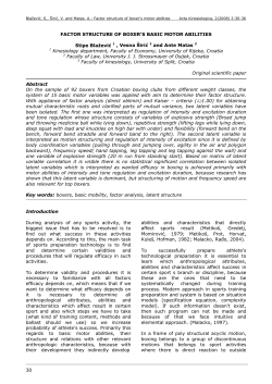 30 FACTOR STRUCTURE OF BOXER`S BASIC MOTOR ABILITIES