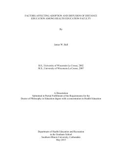 Factors Affecting Adoption and Diffusion of Distance