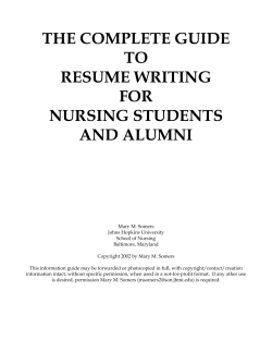 The Resume Guide - Johns Hopkins University School of Nursing