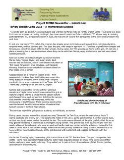 SUMMER 2011 - Project TEMBO