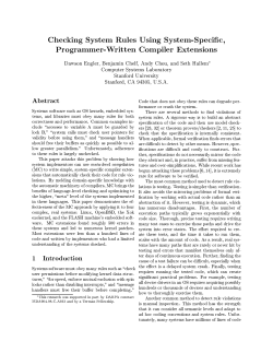 Checking System Rules Using System-Specific, Programmer