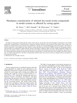 Headspace concentration of selected dry