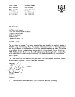 July 29, 2016 Ms Rosemarie Leclair Chair and Chief Executive