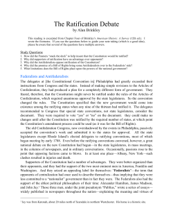 Ratification Debate-Brinkley