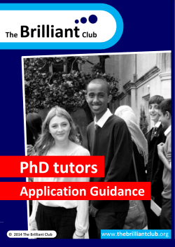 PhD tutors - The Brilliant Club