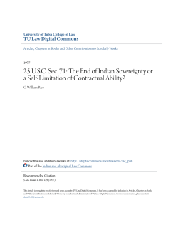 25 U.S.C. Sec. 71: The End of Indian Sovereignty or a Self