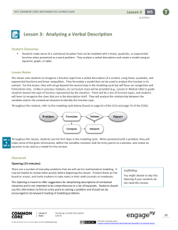 Lesson 3: Analyzing a Verbal Description