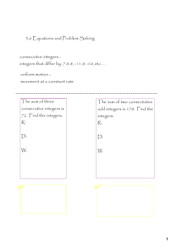 3.6 Equations and Problem Solving consecutive integers