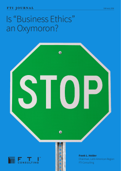 Is &ldquo;Business Ethics&rdquo; an Oxymoron?