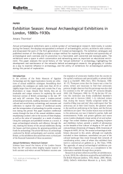 Exhibition Season - Bulletin of the History of Archaeology