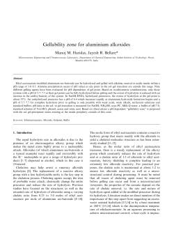 Gellability zone for aluminium alkoxides