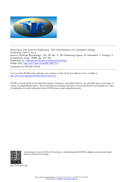 Deterrence and Coercive Diplomacy: The Contributions of