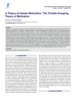 A Theory of Human Motivation: The Tirimba Grouping Theory of