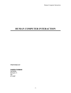 human computer interaction - School of Information Technology, IIT
