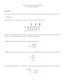 CPSC 121: Models of Computation Lab #6: Shift Registers