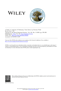 A Study in Analysis of Stationary Time Series. by Herman Wold
