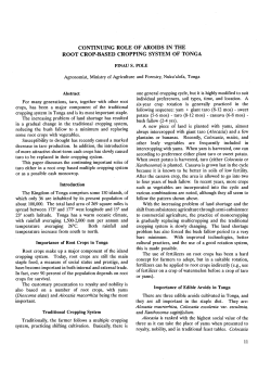 continuing role of aroids in the root crop-based cropping