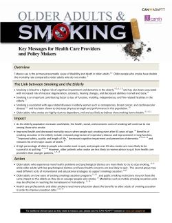 Overview The Link between Smoking and the Elderly Impact Action