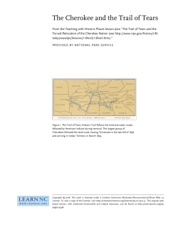 The Cherokee and the Trail of Tears