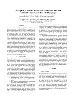 Perception of syllable prominence