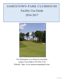 Facility Use Guide for Jamestown Park Clubhouse