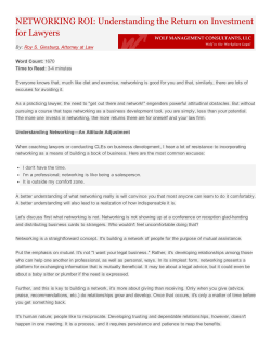 NETWORKING ROI: Understanding the Return on Investment for