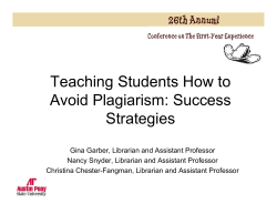 Teaching Students How to Avoid Plagiarism: Success Strategies