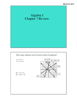 Algebra I Chapter 7 Review