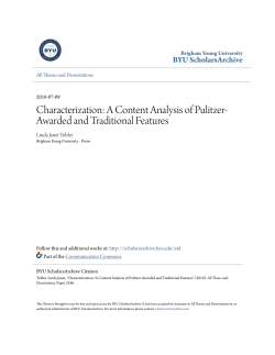 Characterization: A Content Analysis of Pulitzer
