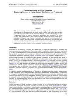 Faculty Leadership in Online Education