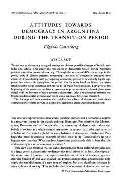 attitudes towards democracy in argentina during the transition period