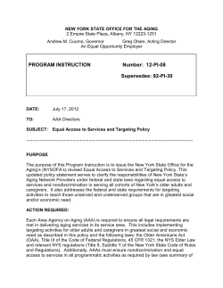 12-PI-08 NYSOFA Equal Access to Services and Targeting Policy