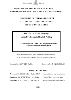 The Effect of French Language on the Development of English