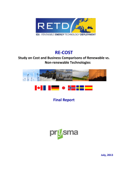 RE-COST: Study on Cost and Business Comparisons of Renewable