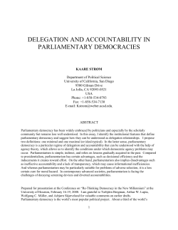 DELEGATION AND ACCOUNTABILITY IN PARLIAMENTARY