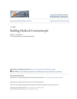 Building Medieval Constantinople - ScholarlyCommons